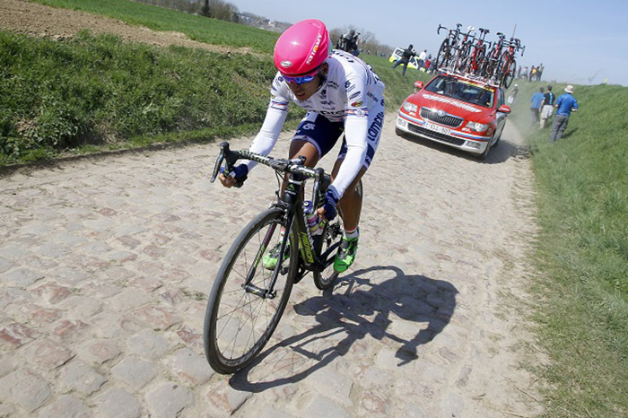Le bici del team Lampre Merida montavano pneumatici da 25mm - Ph Luca Bettini BettiniPhoto - teamlampremerida.com