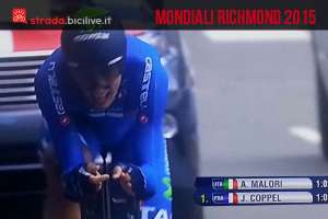 Adriano Malori conquista la medaglia d'argento ai Mondiali di ciclismo a Richmond 2015