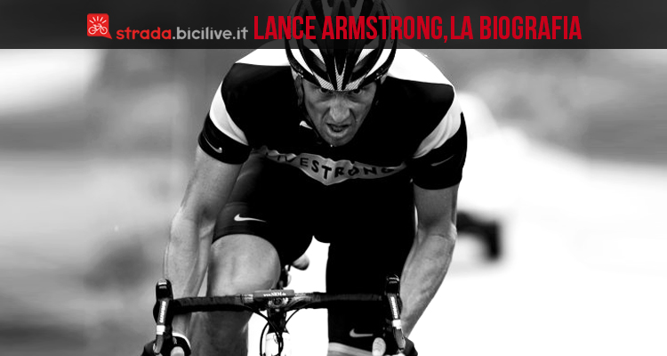 Lance Armstrong sulla sua bici da corsa