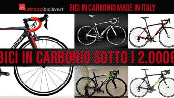 Foto con 5 bici in carbonio sotto i 2000 euro