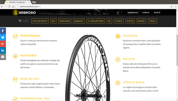 screenshot del nuovo sito ambrosiowheels.com
