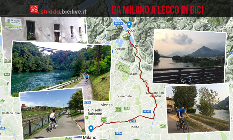 itinerario in bici da Milano a Lecco lungo la ciclabile della Martesana e il fiume Adda