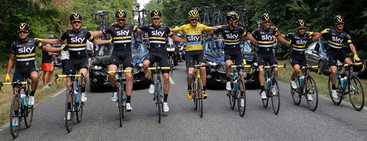 team sky di ciclismo durante il tour 2016