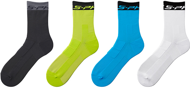 SHIMANO S-Phyre Calzini Leggeri Da Ciclismo, Taglia M-L (41-44), Colore Grigio, Traspiranti E Tecnici