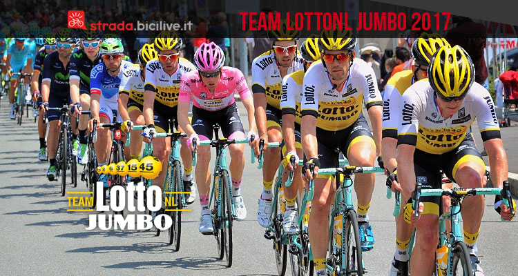 team-ciclismo-uci-lotto-nl-jumbo-2017 con bici bianchi