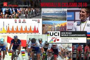 collage di foto dei campionati del mondo di ciclismo