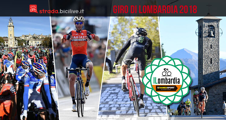 collage di foto con Nibali del Giro di Lombardia