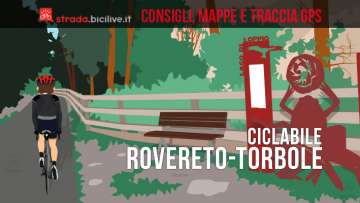 ciclista sulla ciclabile tra Rovereto e Torbole sul Garda