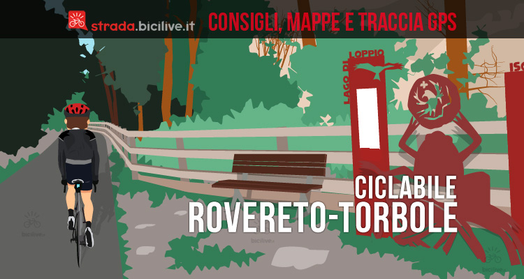 ciclista sulla ciclabile tra Rovereto e Torbole sul Garda