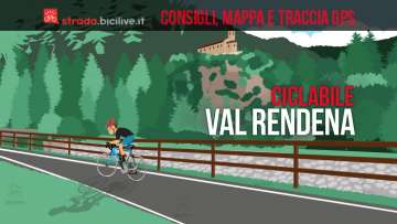 ciclista sulla pista ciclabile della Valrendena in Trentino