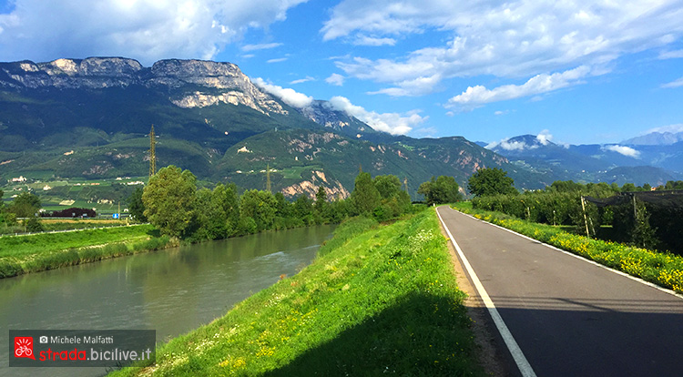 strada ciclabile direzione Merano Val d'Adige bici 2019