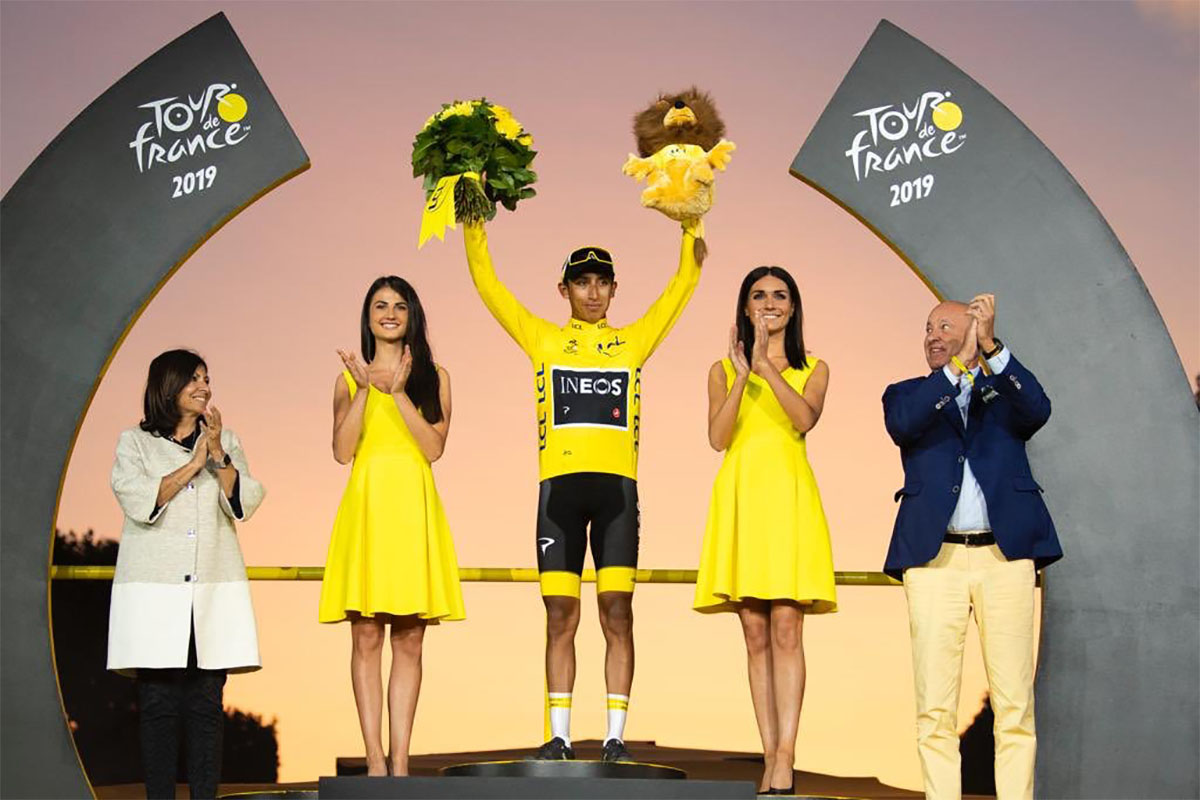 Il vincitore del Tour de France 2019 Egan Bernal presente alla presentazione dell'evento