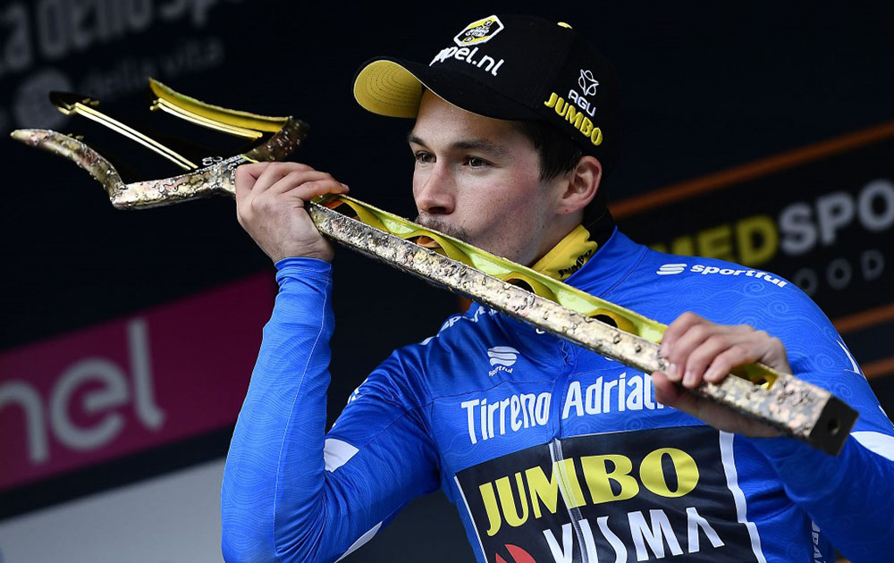 La vittoria nel 2019 di Primoz Roglic alla Tirreno-Adriatico