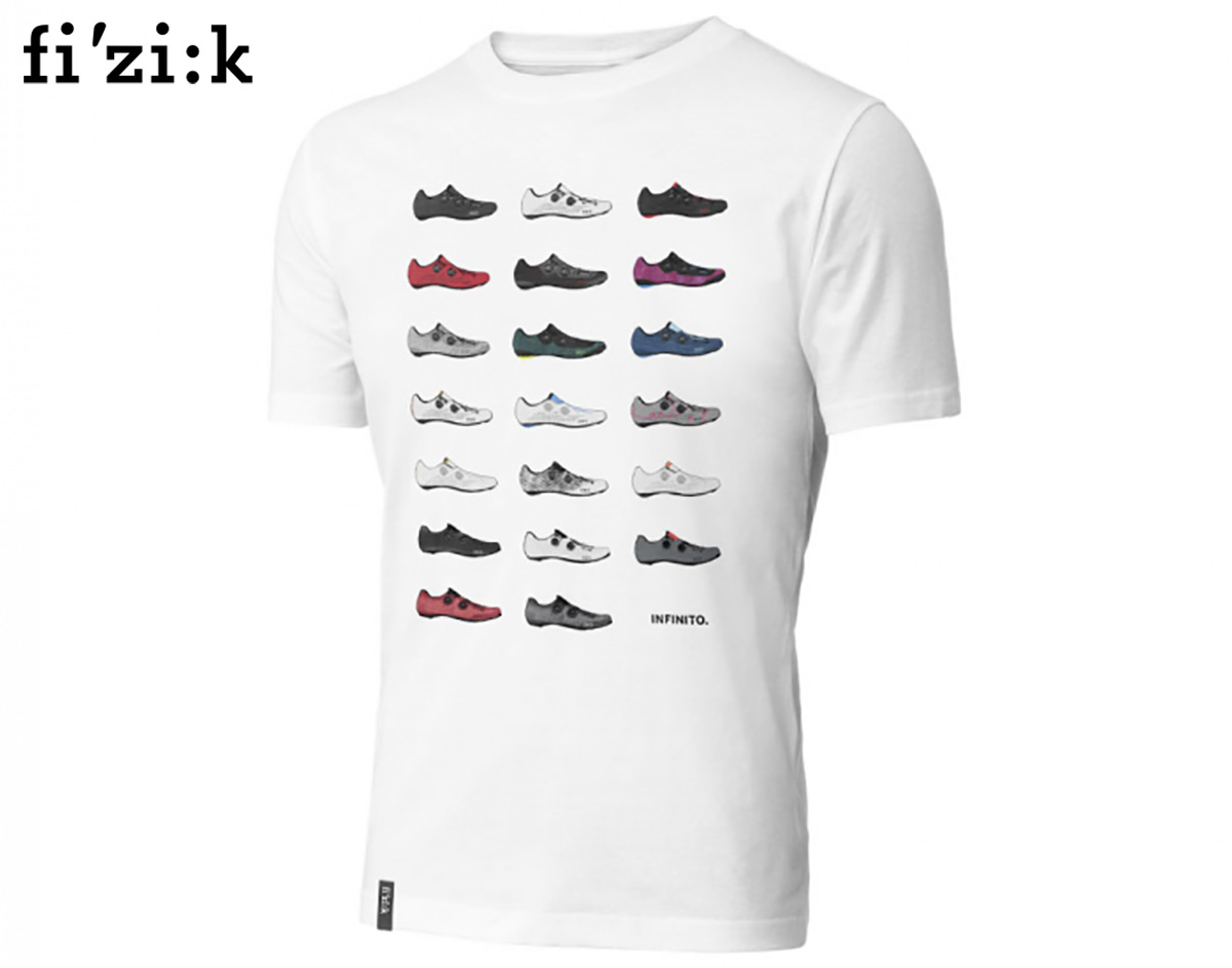 La maglietta di Fizik con la grafica delle nuove scarpe Fizik Vento Infinito Carbon 2