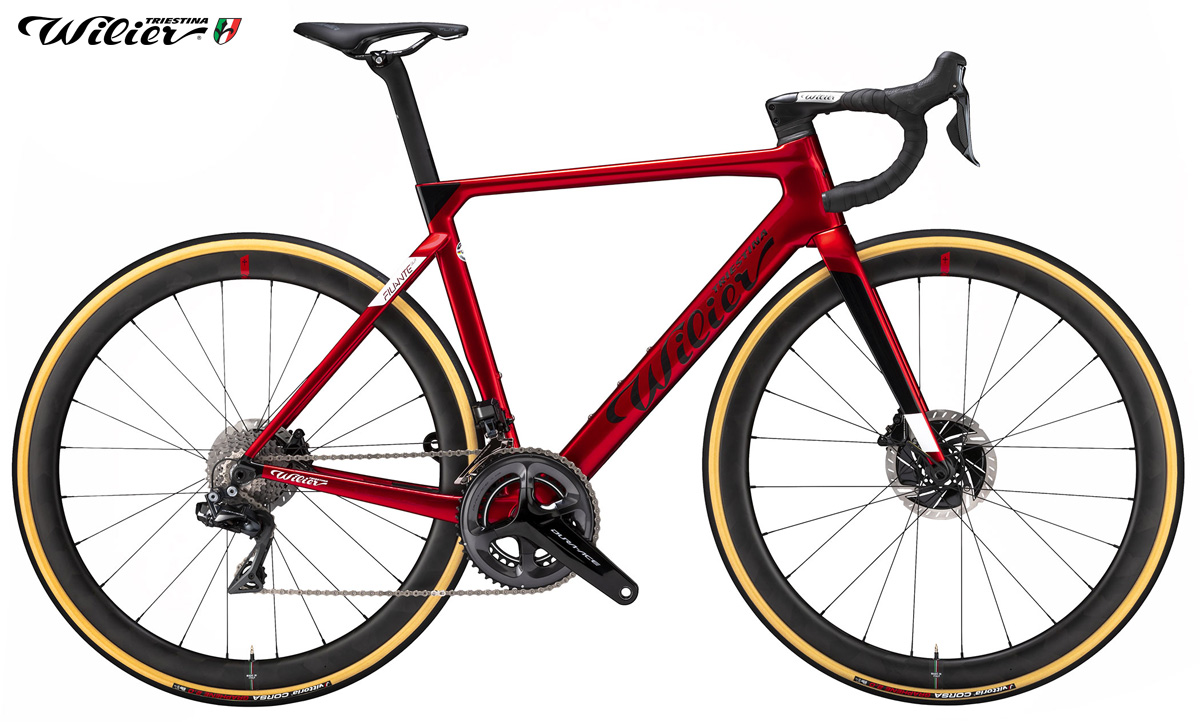 Bici aerodinamica Wilier Triestina Filante SLR di colore rosso
