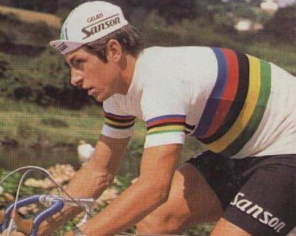 Francesco Moser nel 1978 veste la maglia iridata