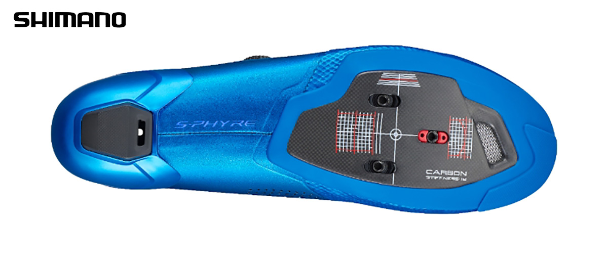 Dettaglio della suola della nuova scarpa per bici da corsa Shimano S-Phyre RC9 2021