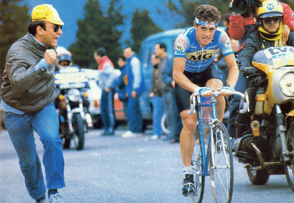Uno scatto di Delgado durante la Vuelta del 1985