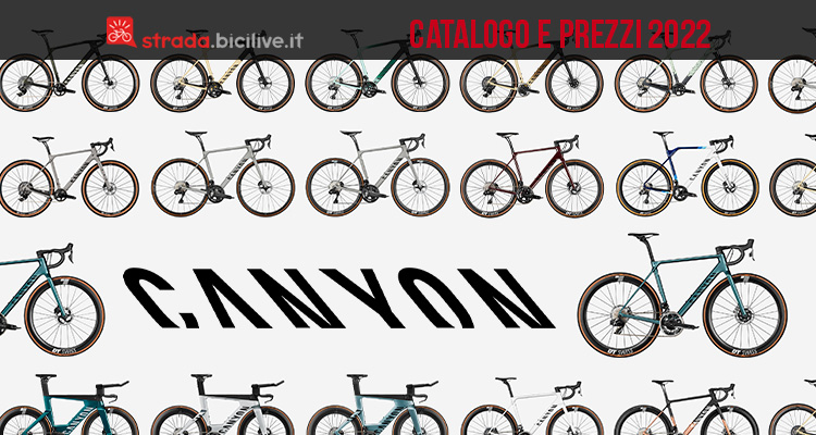 Il catalogo e i prezzi delle nuove biciclette da corsa, gravel e aero Canyon 2022
