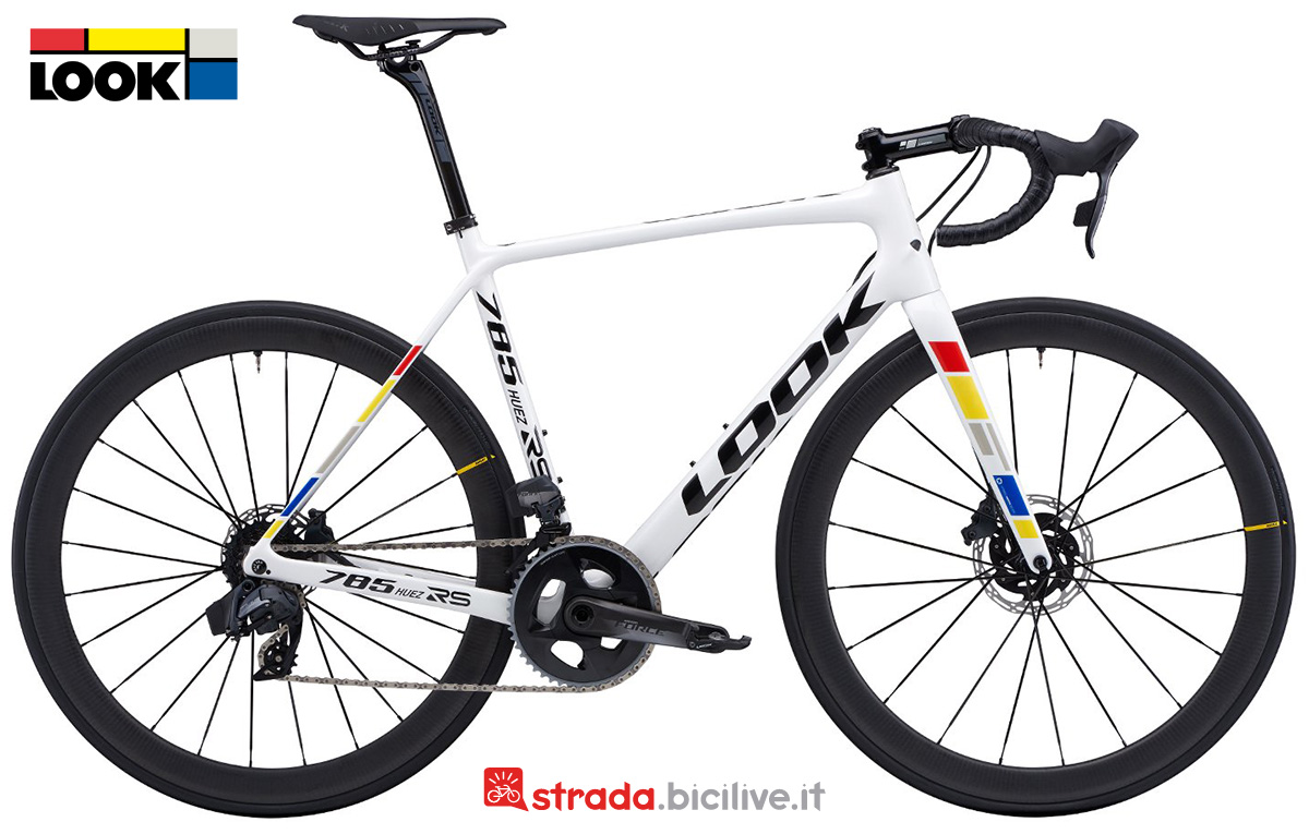 La nuova bicicletta da strada Look 785 Huez RS Disc Proteam White Glossy 2022