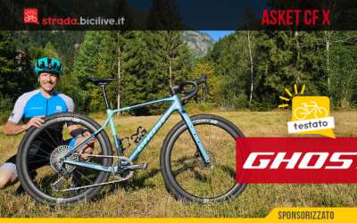 Foto di Claudio Riotti durante il test della bici gravel GHOST Asket CF X.