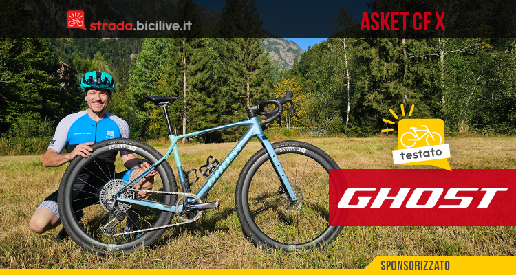 Foto di Claudio Riotti durante il test della bici gravel GHOST Asket CF X.