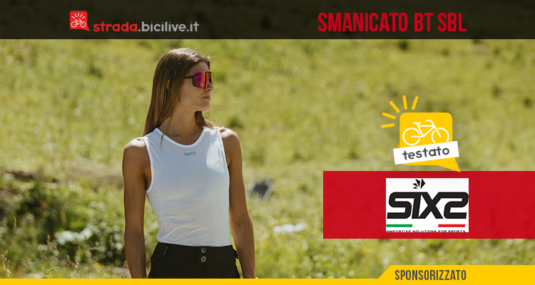 Foto di Beatrice Pontalti durante il test dell'intimo tecnico smanicato SIXS Bt SBL.